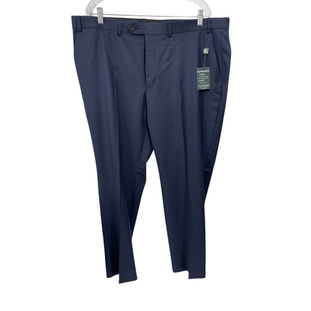 NWT Lauren Ralph Lauren Ultraflex Edgewood Pants Suit Separate Blue 42 X 30